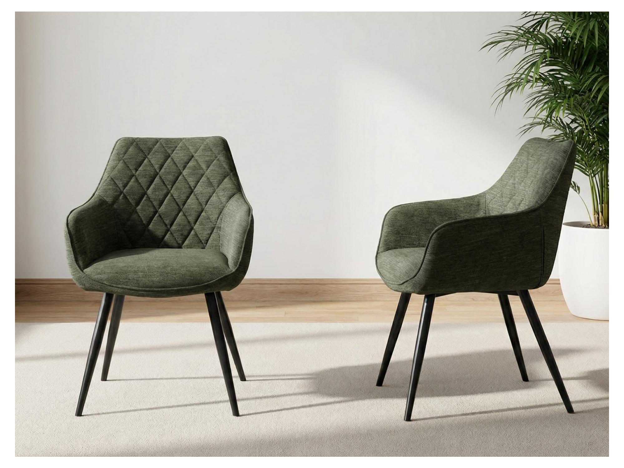 Harper Dining Chair – Pistachio | Textured Fabric & Black Frame (Set of 2)