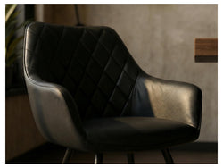 Harper Dining Chair – Black | Eco Leather &amp; Black Frame (Set of 2)