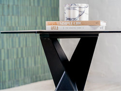Zulu Side Table -Vermont Marble Effect | Black Frame