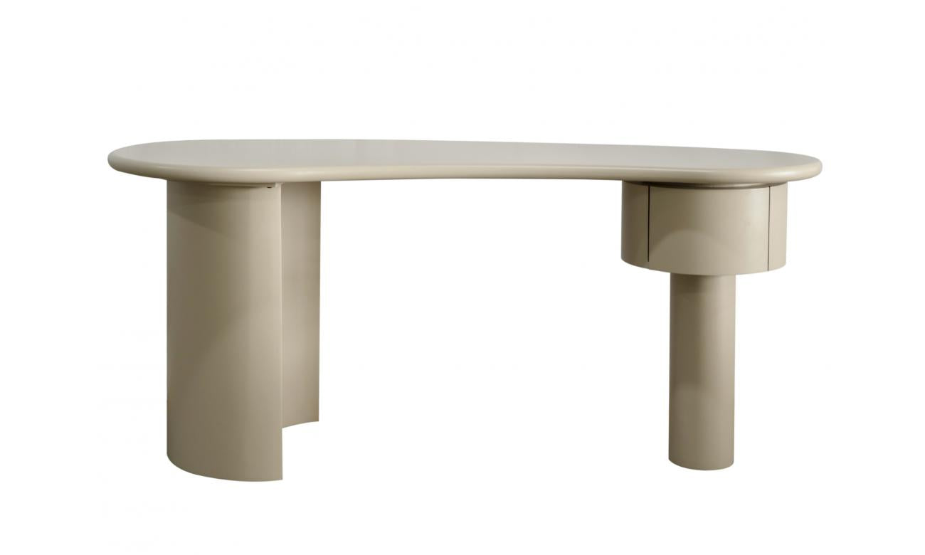 Macao Desk – Creamy Latte | Matte Polyurethane Finish
