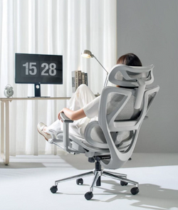 Alpha High Back Ergonomic Mesh Chair – Black Frame with Footrest