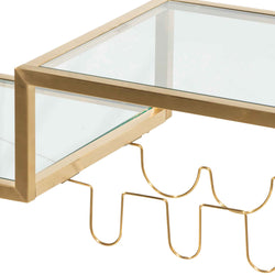 Henry Glass Bar Cart – Brushed Gold Base