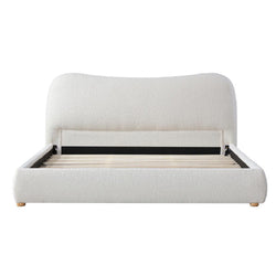 CBD8149-YO King Bed Frame - Cream White Boucle - Furniture Castle