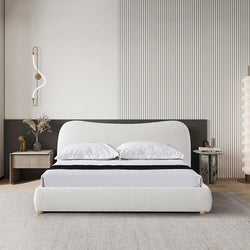 CBD8149-YO King Bed Frame - Cream White Boucle - Furniture Castle
