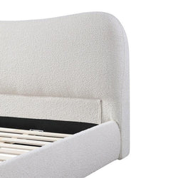 CBD8149-YO King Bed Frame - Cream White Boucle - Furniture Castle
