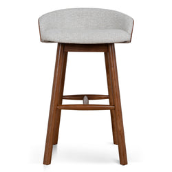 Ceilo 65cm Walnut Bar Stool - Verona Ivory