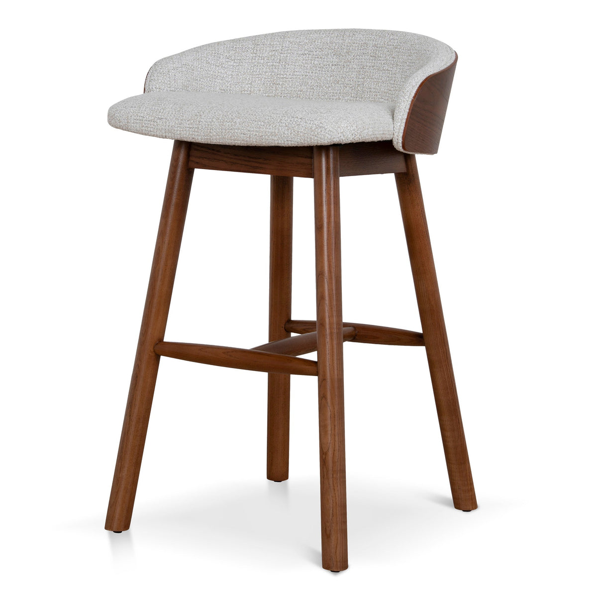 Ceilo 65cm Walnut Bar Stool - Verona Ivory