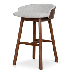 Ceilo 65cm Walnut Bar Stool - Verona Ivory