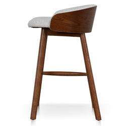 Ceilo 65cm Walnut Bar Stool - Verona Ivory