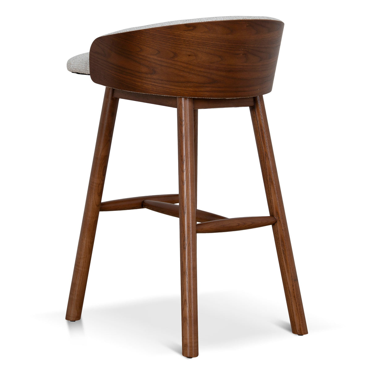 Ceilo 65cm Walnut Bar Stool - Verona Ivory