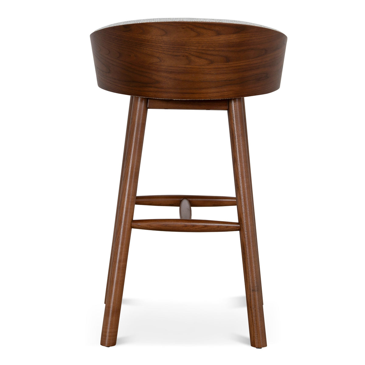 Ceilo 65cm Walnut Bar Stool - Verona Ivory