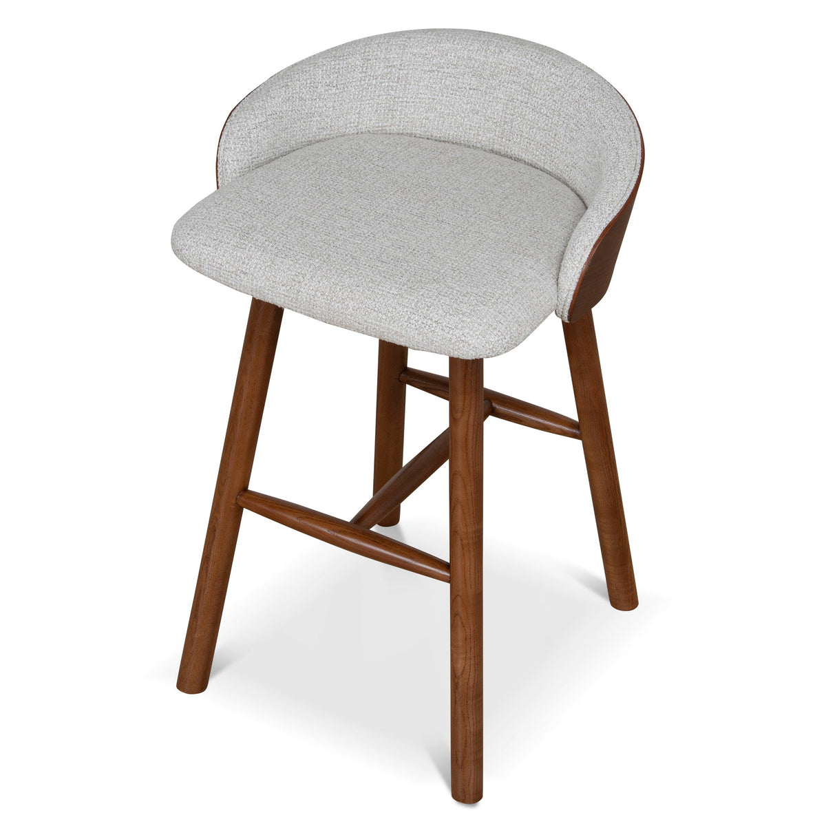 Ceilo 65cm Walnut Bar Stool - Verona Ivory