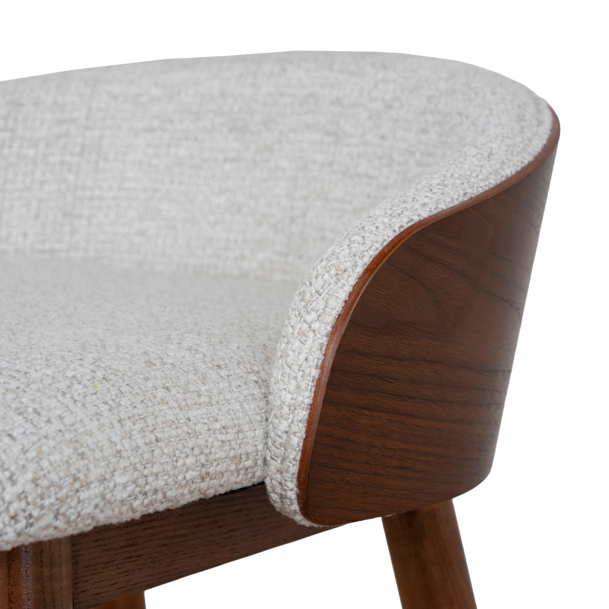 Ceilo 65cm Walnut Bar Stool - Verona Ivory