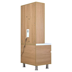 F C Natural Teak Finish Mandir with doors 5' x 2'