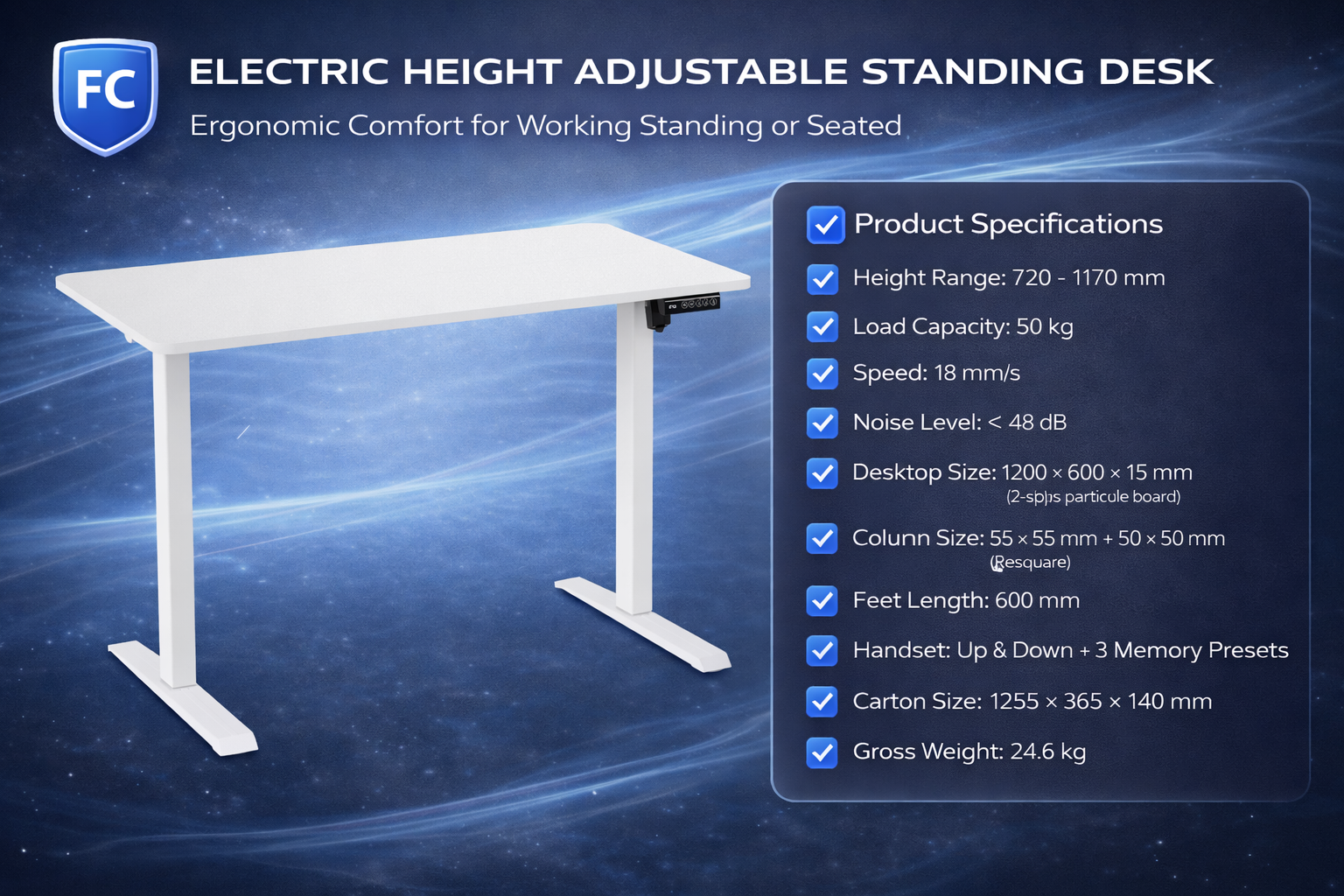 Berlin Kento-DD Sit-Stand Desk – Smart, Simple, Ergonomic- by FC