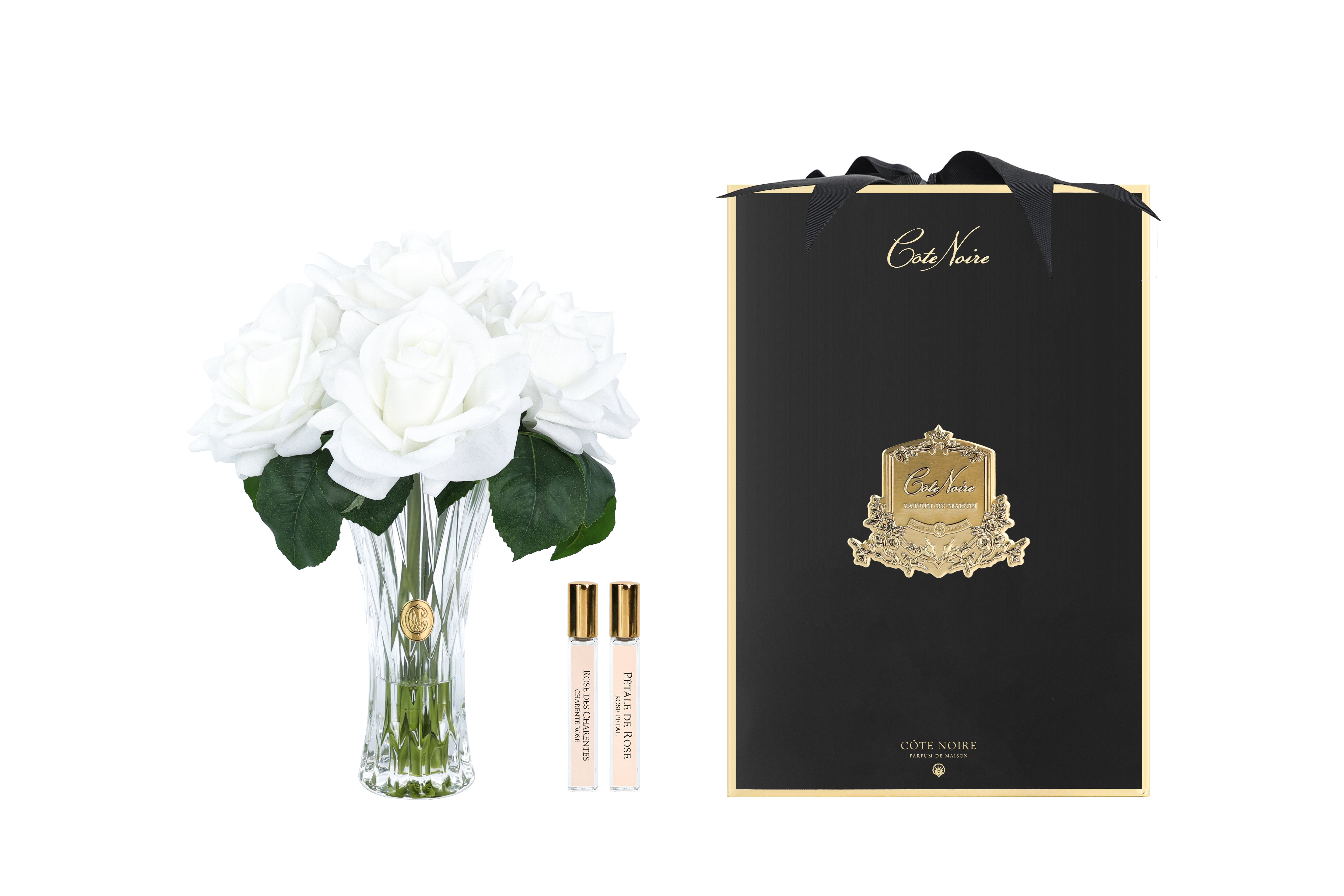 NEW - Cote Noire - Charente Seven Rose in Ivory White - Gold/Black Box - CH7R01