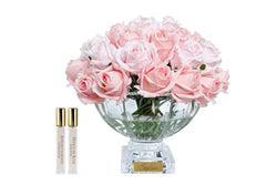 Cote Noire Luxury Centrepiece 37 Rose Bud Bouquet - Mixed Pink with Gold Badge - CPRB14