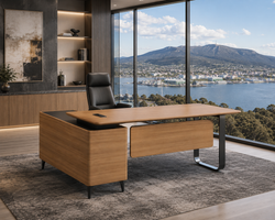 Chancellor Oak Executive Desk 2.0m -Golden Oak & Grey