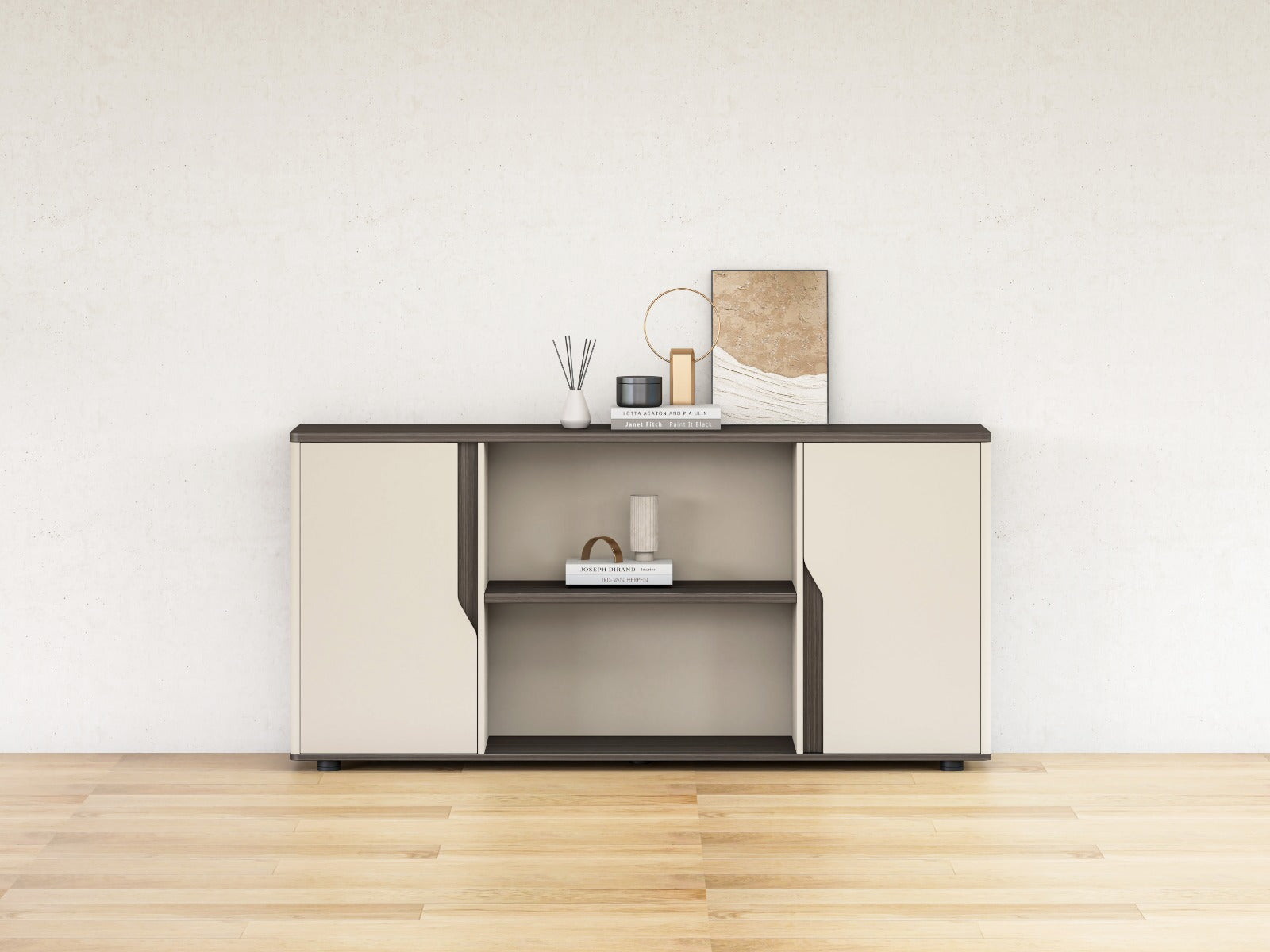 Phantom Storage Low Cabinet 1.8m – Ebony & Elegance Grey