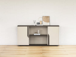 Phantom Storage Low Cabinet 1.8m – Ebony & Elegance Grey