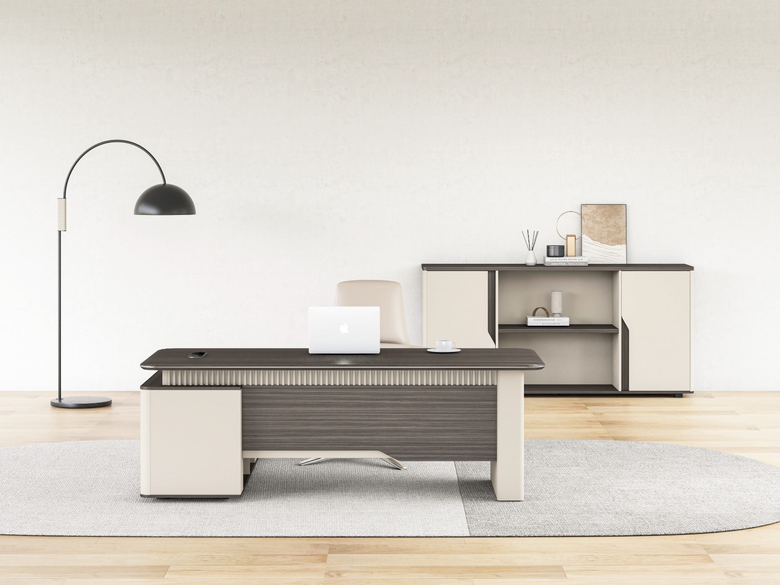 Phantom Storage Low Cabinet 1.8m – Ebony & Elegance Grey