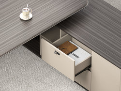 Phantom Executive Desk 1.8m – Ebony & Elegance Grey With LED Panel