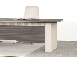 Phantom Executive Desk 1.8m – Ebony & Elegance Grey With LED Panel