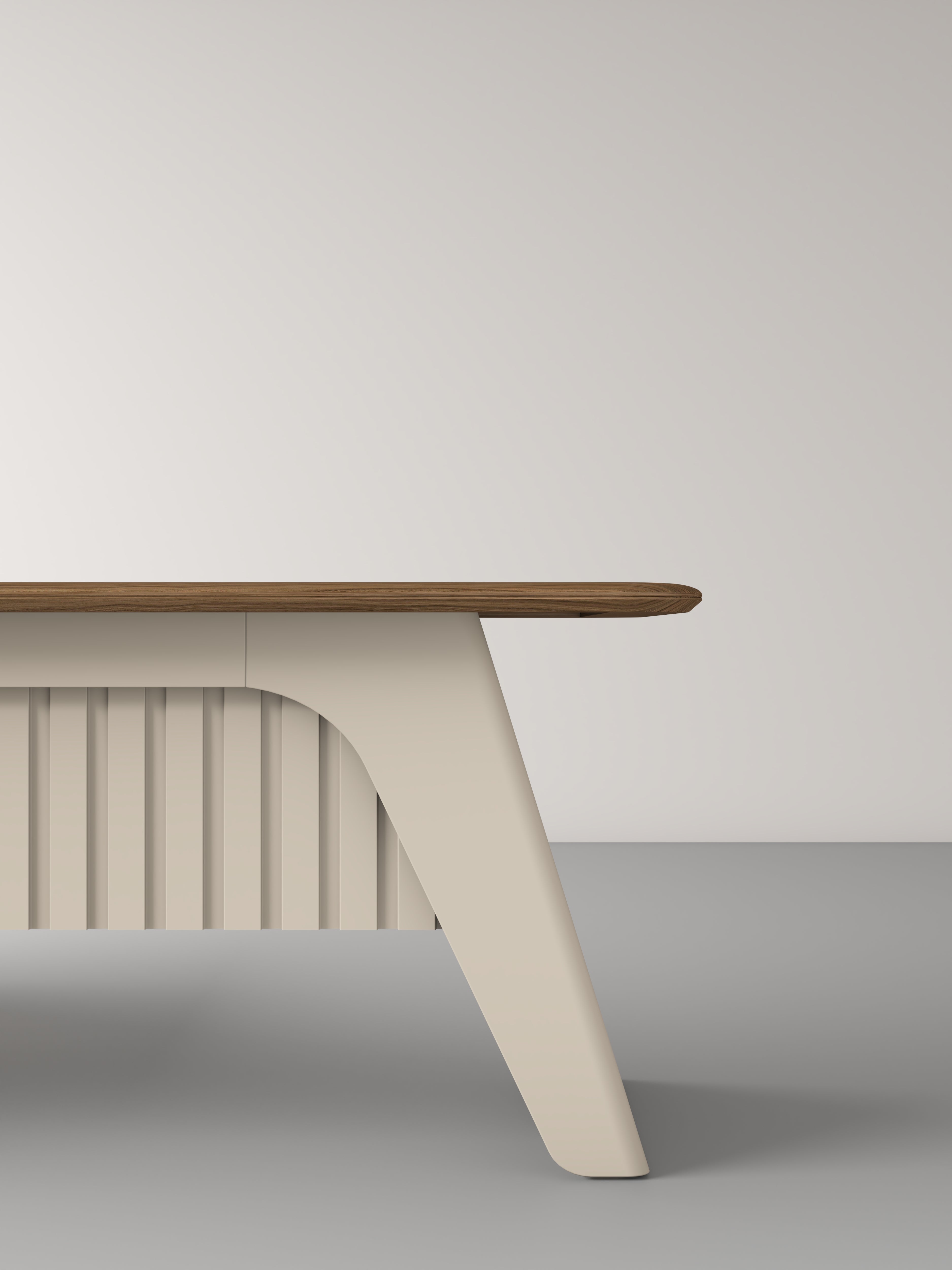 Flinders Conference Table 3.6m x 1.4m Walnut & Elegance Grey–With Wire Management System