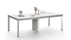 Nova Boardroom Table 2.4m x 1.2m - Dark Teak & Grey