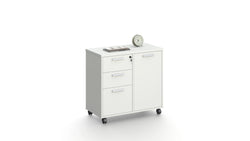 Nova Executive Table File Cabinet Close Design 80cmX40cmX75cm -White & Grey