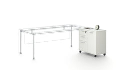 Nova Executive Table File Cabinet Close Design 80cmX40cmX75cm -White & Grey