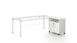 Nova Executive Table File Cabinet 80cmX40cmX75cm -White & Grey