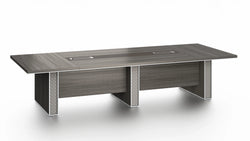 Nexus Boardroom Table 3.6m x 1.4m - Dark Teak & Grey