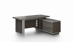 Nexus Executive Desk 1.8m -Dark Teak & Grey