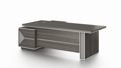 Nexus Executive Desk 2.4m -Dark Teak & Grey