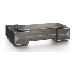 Nexus Grandmaster Executive Desk 2.8m -Dark Teak & Grey