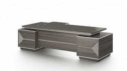 Nexus Grandmaster Executive Desk 2.8m -Dark Teak & Grey