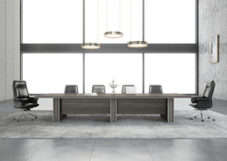 Nexus Boardroom Table 3.6m x 1.4m - Dark Teak & Grey