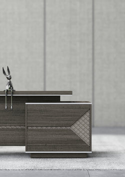 Nexus Executive Desk 1.8m -Dark Teak & Grey