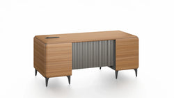 Majestic Oak Executive Office Desk 1.8m Golden Oak & Grey