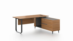 Chancellor Oak Executive Desk 1.8m -Golden Oak & Grey