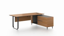 Chancellor Oak Executive Desk 2.0m -Golden Oak & Grey