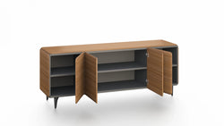 Majestic Oak Low File Cabinet 1.96m -Golden Oak & Grey