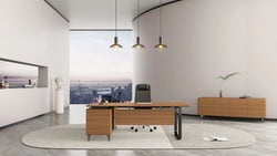 Majestic Oak Low File Cabinet 1.96m -Golden Oak & Grey