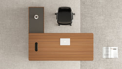 Chancellor Oak Executive Desk 1.8m -Golden Oak & Grey