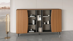 Majestic Oak File Cabinet 2.4m -Golden Oak & Grey
