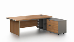 Oxford Executive Desk 2.4m -Golden Oak & Grey