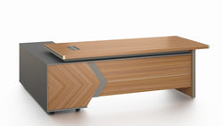 Oxford Executive Desk 2.4m -Golden Oak & Grey