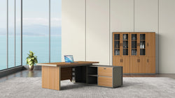 Oxford File Cabinet 1.2m -Golden Oak & Grey