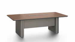 Monarch Boardroom Table 2.4m x 1.2m - Brown Walnut & Grey